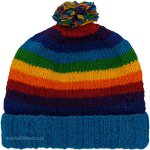 Multicolored Stripes Hand Knitted Woolen Floral Hand Warmers
