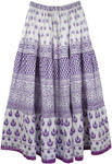 Pink Charm Moroccan Flare Cotton Skirt with Border Trim