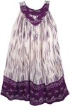Eggplant and White Plus Size Beach Sundress in Tie Dye Print