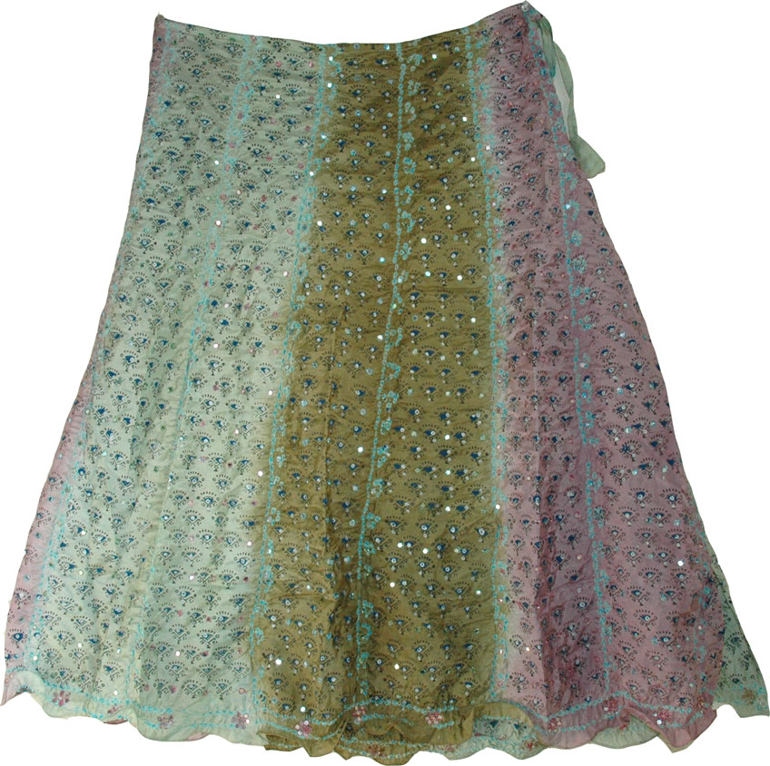 Shaded Fashion Silk Skirt, Shadow Shaded Silk Skirt