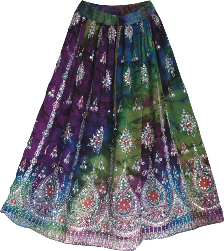 Sequin skirt indian ethnic festive skirt , Night Shaded Sequin Skirt