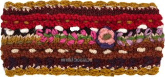 Dopamine Red Boho Woolen Headband