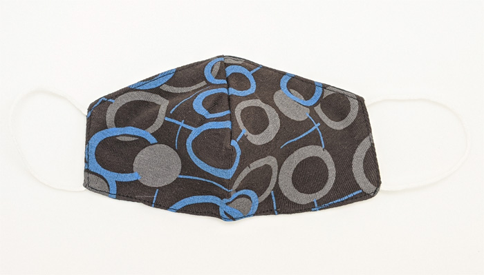 Blue Grey Iris Cotton Fabric Face Cover