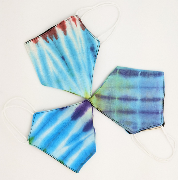 Blue Free Spirit Tie Dye Cotton Face Mask