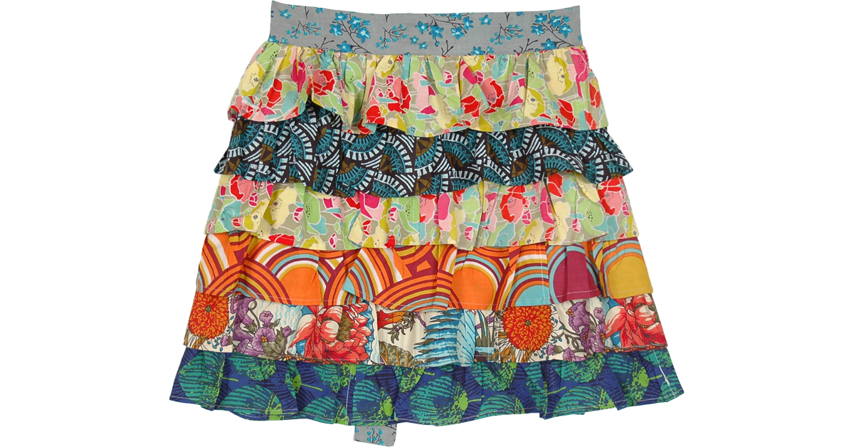 Sale:$12.99 Chic and Stylish Tropical Ruffled Half Apron | Clearance ...