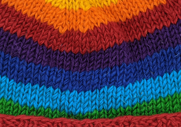 Red Rainbow Beanie Hand Knit Woolen Hat | Accessories | Multicoloured ...