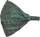 Om Meditation Headband in Green Color Cotton [9475]