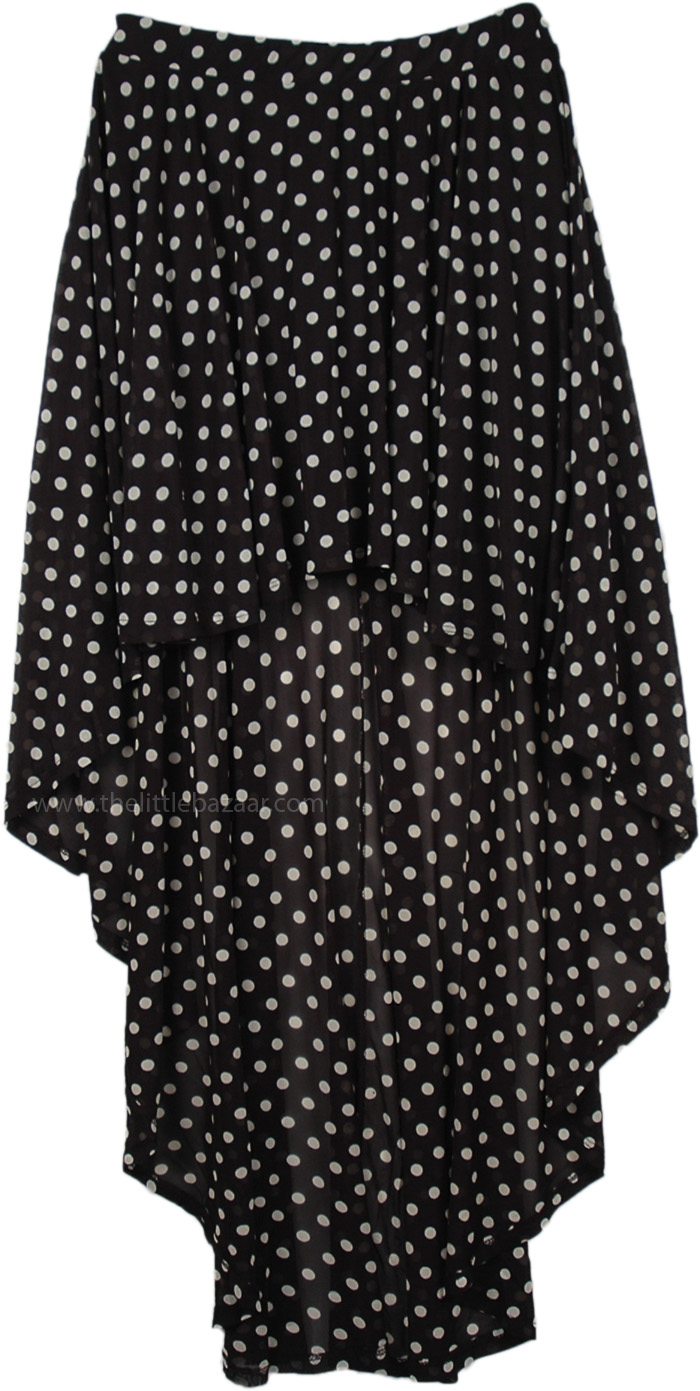 Polka Dot Flowy High Low Dance Skirt