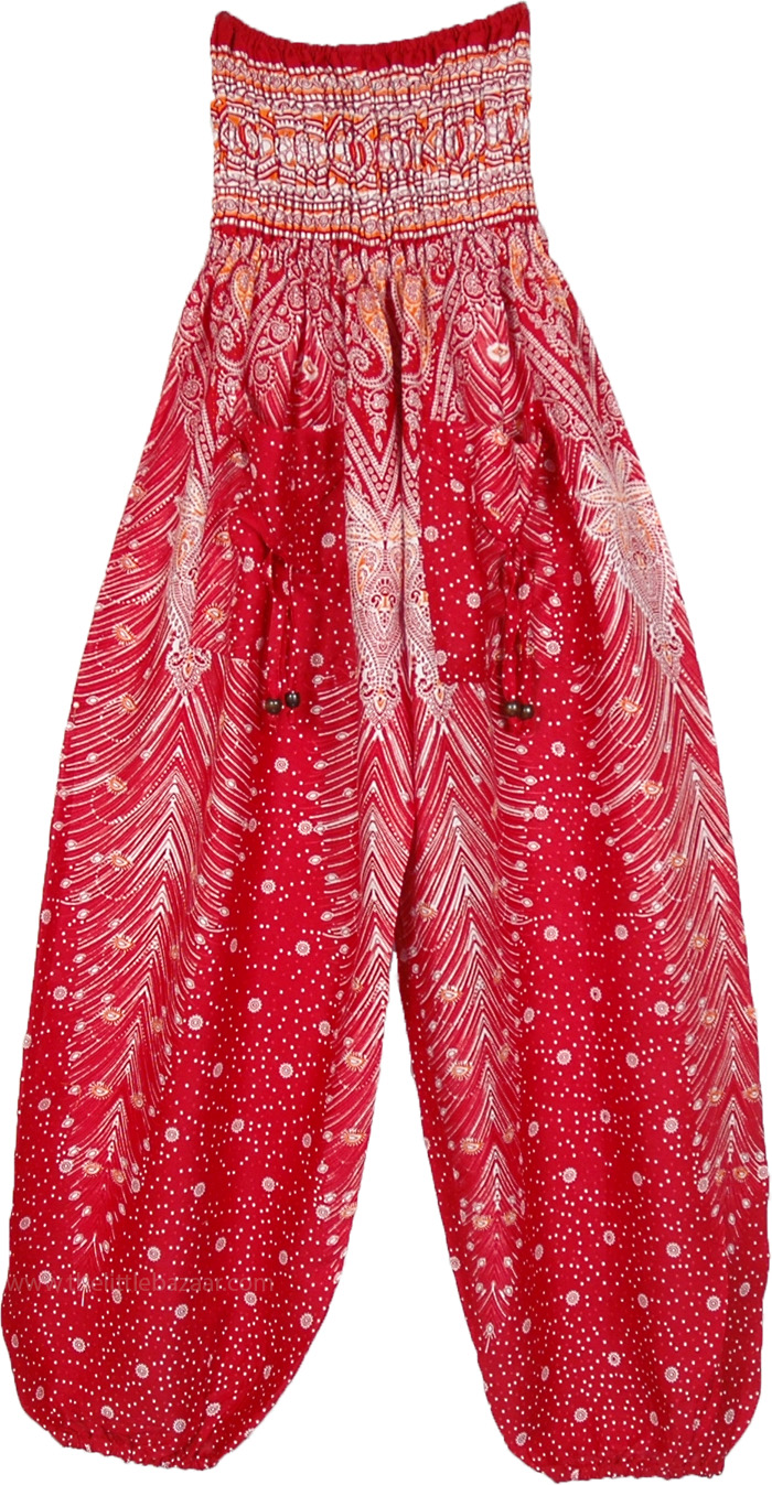 Blossom Red Dance Workout Yoga Harem Pants