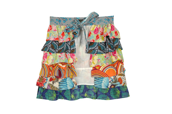 Chic and Stylish Tropical Ruffled Half Apron