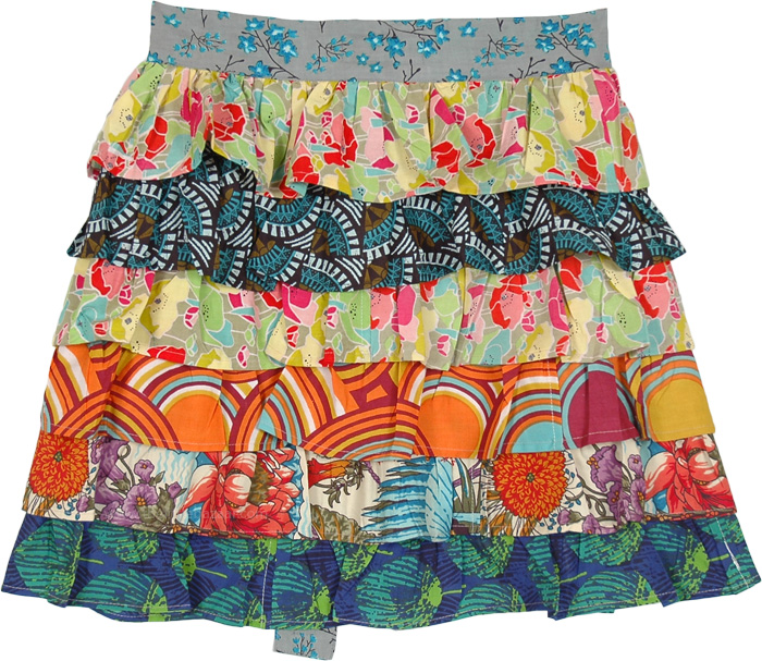 Chic and Stylish Tropical Ruffled Half Apron