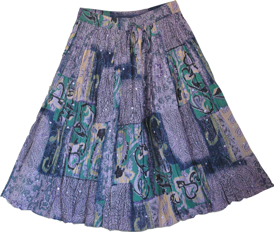 Kimberly Paisley Cotton Short Skirt | Clearance