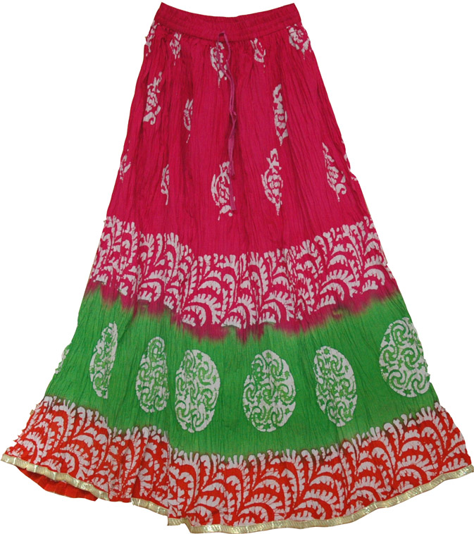 Floral Batik Summer Skirt