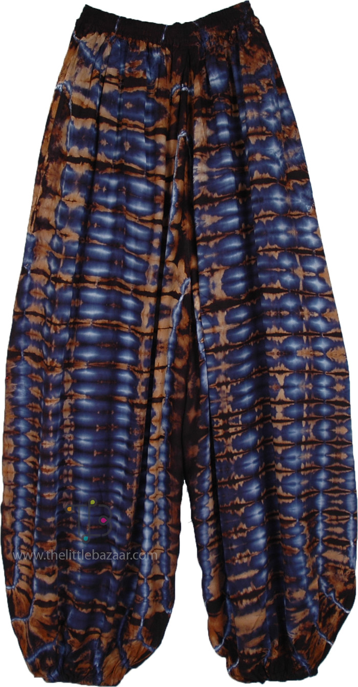 Midnight Blue Flowy TieDye Harem Pants