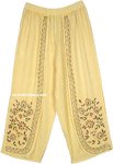 Comfy Yellow Pants with Embroidery [1796]