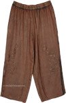 Comfy Brown Pants with Embroidery [1797]