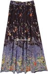 indigo Garden Festival Rayon Long Skirt