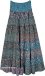 Peacock Patchwork Boho Long Maxi Skirt Dress