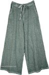 Wide Leg Washed Green Summer Comfort Pants [2352]