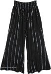 Black Rayon Pants with Silver Tinsel Detailing [2356]