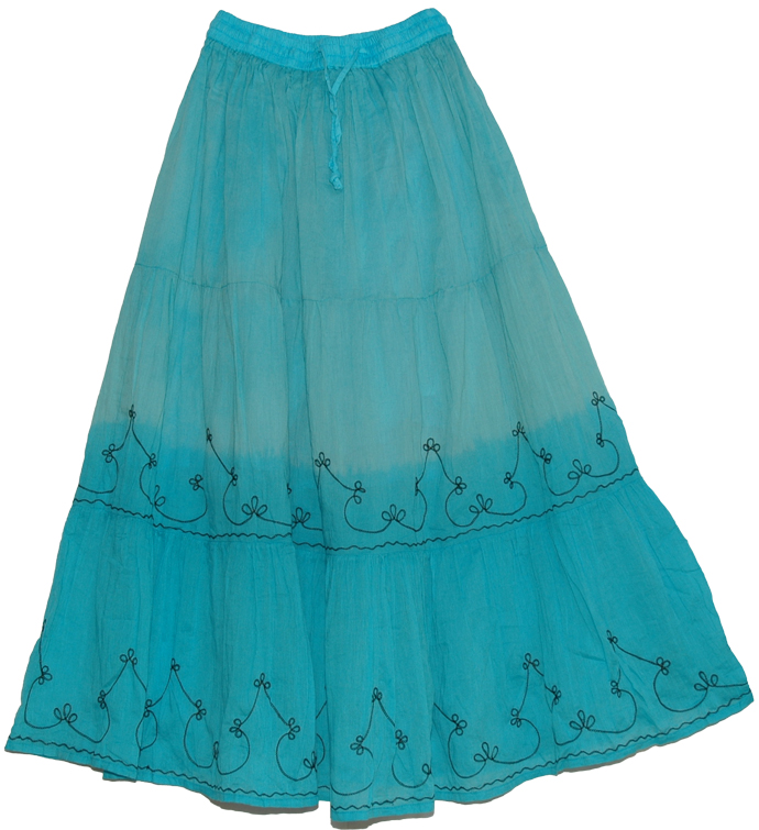 Light Blue Summer Indian Long Skirt - Clothing - Sale on bags, skirts ...
