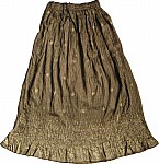 Ethnic Long Skirt in Shiny Brown