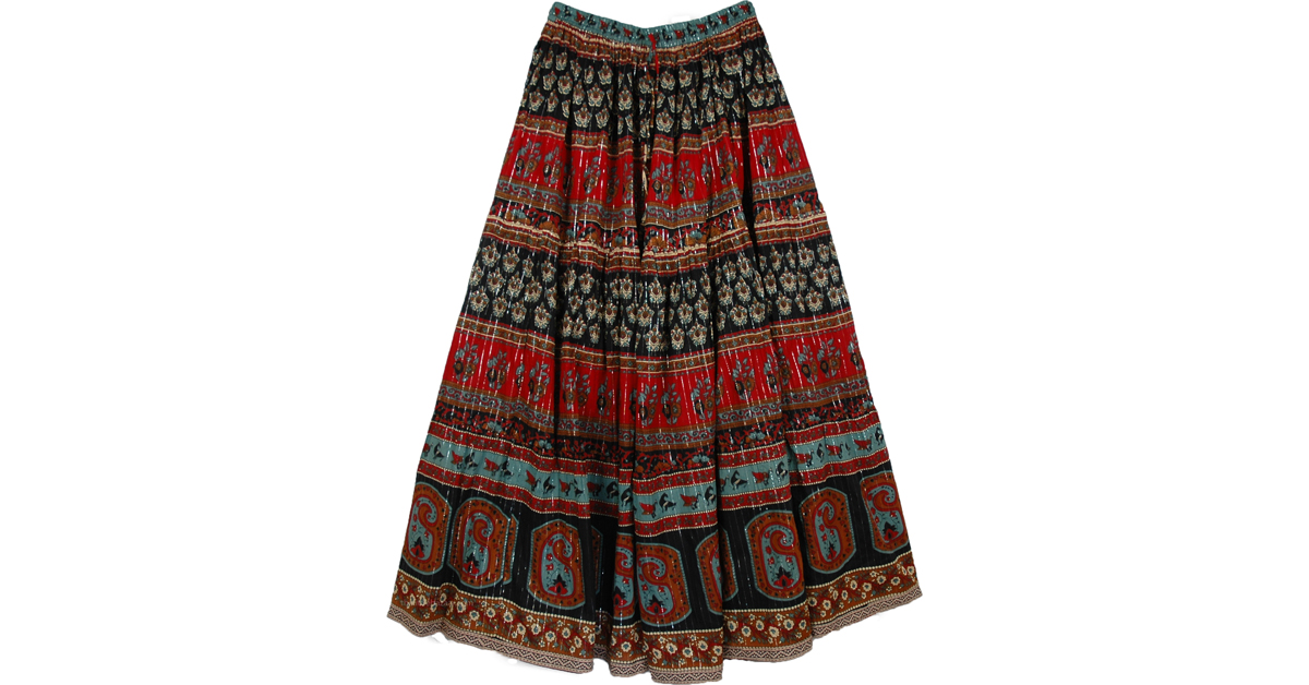 Tribal Printed Cotton with Tinsel Skirt