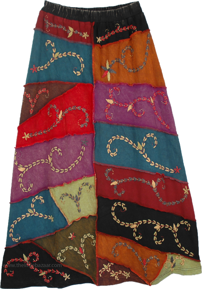 Himalayan Inspired Embroidered Hippie Skirt