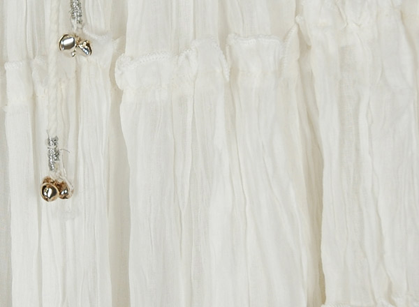 Flush Fairy White Multi Tiered Full Cotton Skirt