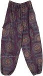 Purple Lounge Trousers with Elastic Drawstring Waist  [3859]