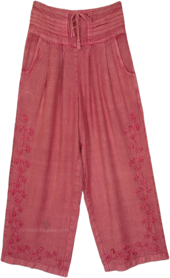 Pink Pearl Boho Comfort Straight Pants