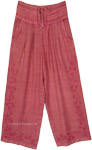 Comfy Pink Pants with Embroidery [3876]