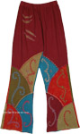 Retro Pants with Patchwork with Slight Bell Bottom Style [3903]