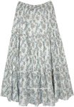 Candied Floral Long Cotton Tiered Skirt