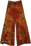 Sunset Paisley Tiered Boho Cotton Pants