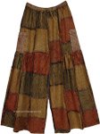 Boho Tribal Flare Leg Pants with Patchwork [3966]