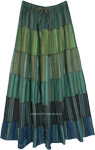 Alternative Stripe Patchwork Peasant Skirt [3970]