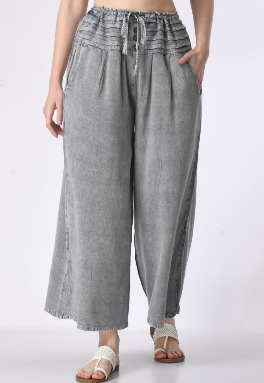 Grey Skies Flowy Wide Leg Pants