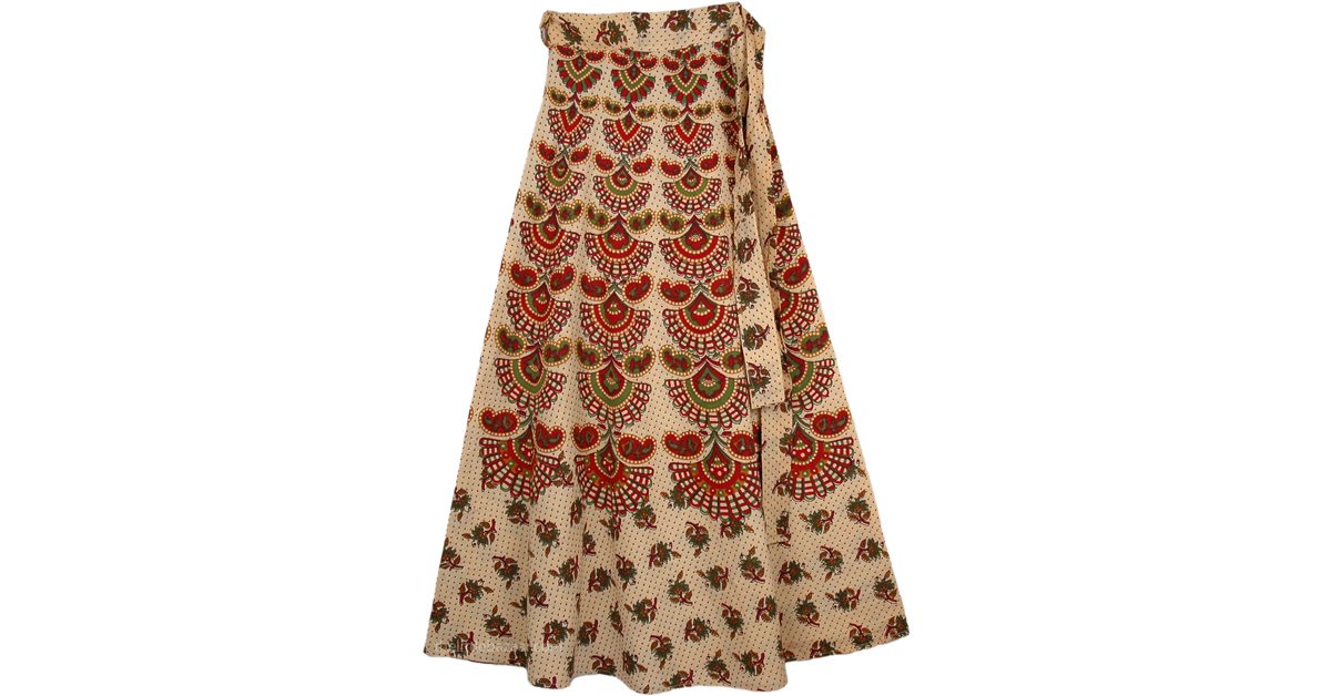 Aztec Mid Calf Length Skirt Wrap Around | Wrap-Around-Skirt