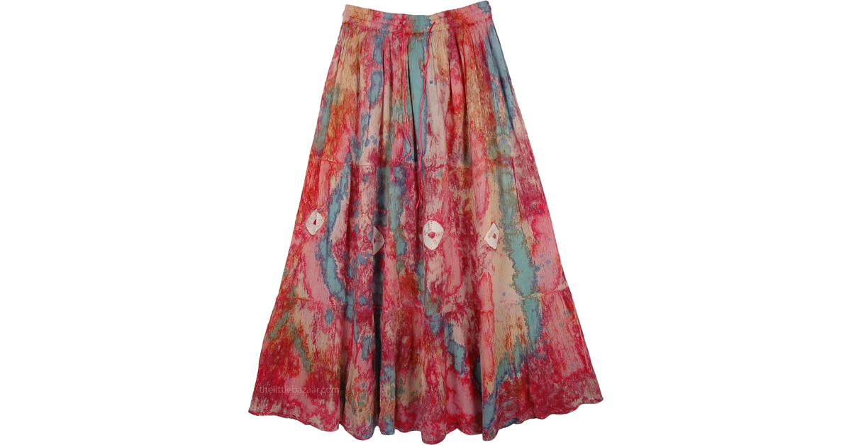 Marble Tie Dye Swamp Long Skirt | Tie-Dye, Hippie