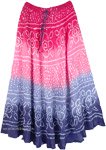 Dancing Flowers Ripple Tie Dye Skirt [4148]