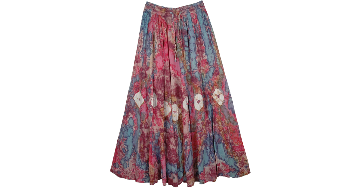 Tapestry Lotus Tie Dye Skirt | Multicolor | Tie-Dye