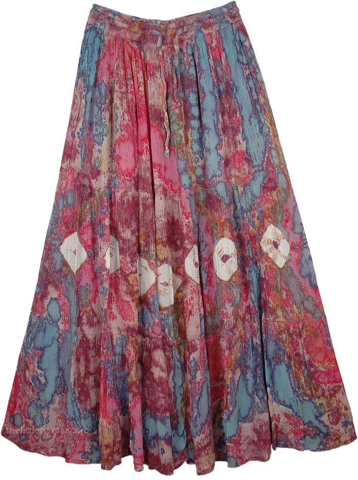 Tapestry Lotus Tie Dye Skirt | Multicolor | Tie-Dye