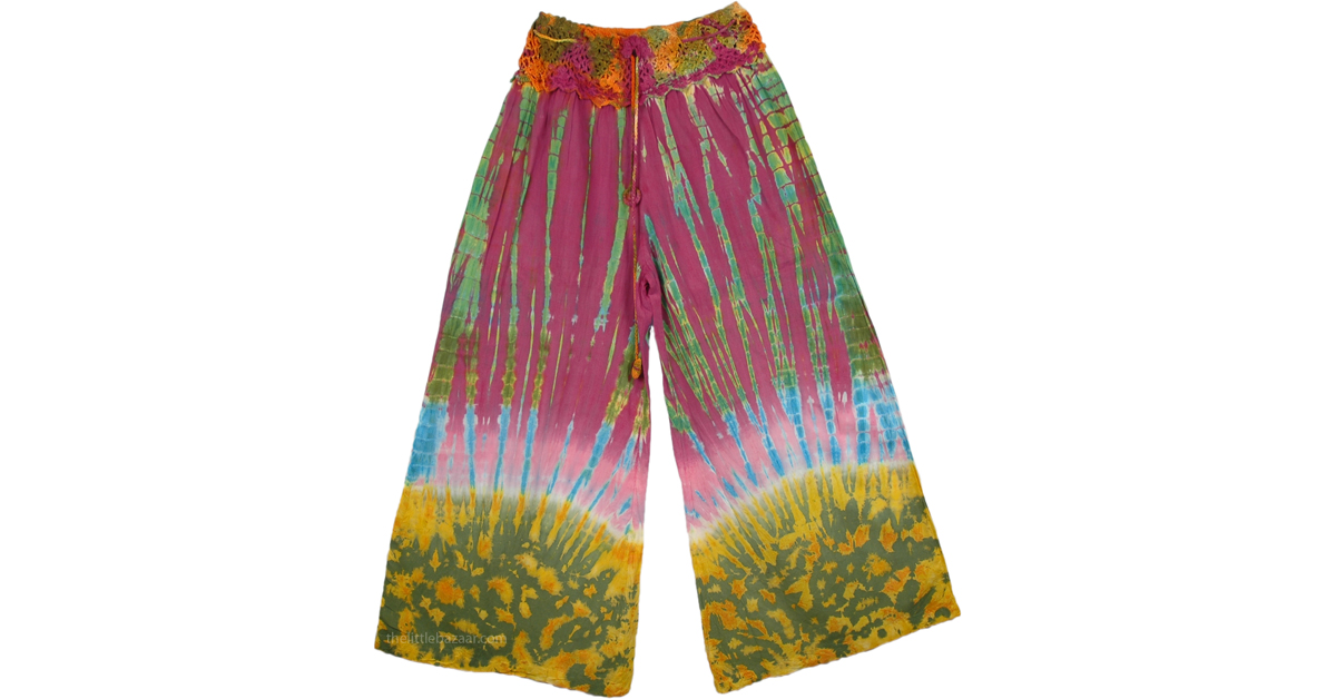 Body Heat Map Tie Dye Streetwear Trousers Multicolor Punk Hippy