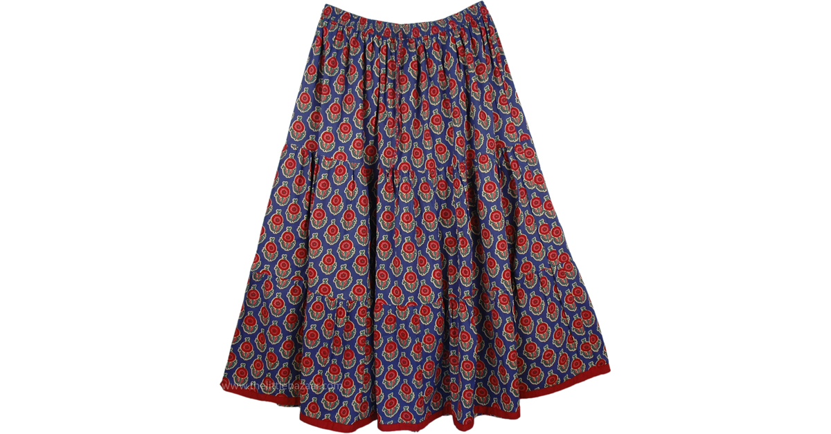 East Bay Plus Size Summer Printed Skirt | Red | XL-Plus, Printed