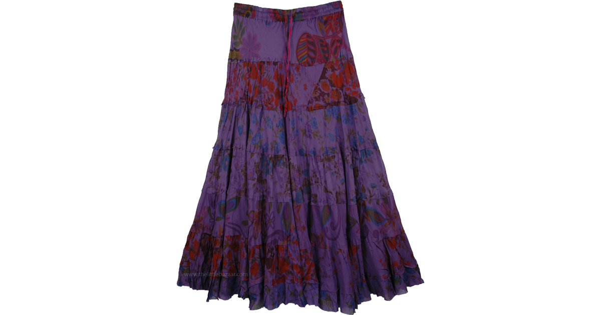 Smoky Affair Peasant Layered Skirt | Printed
