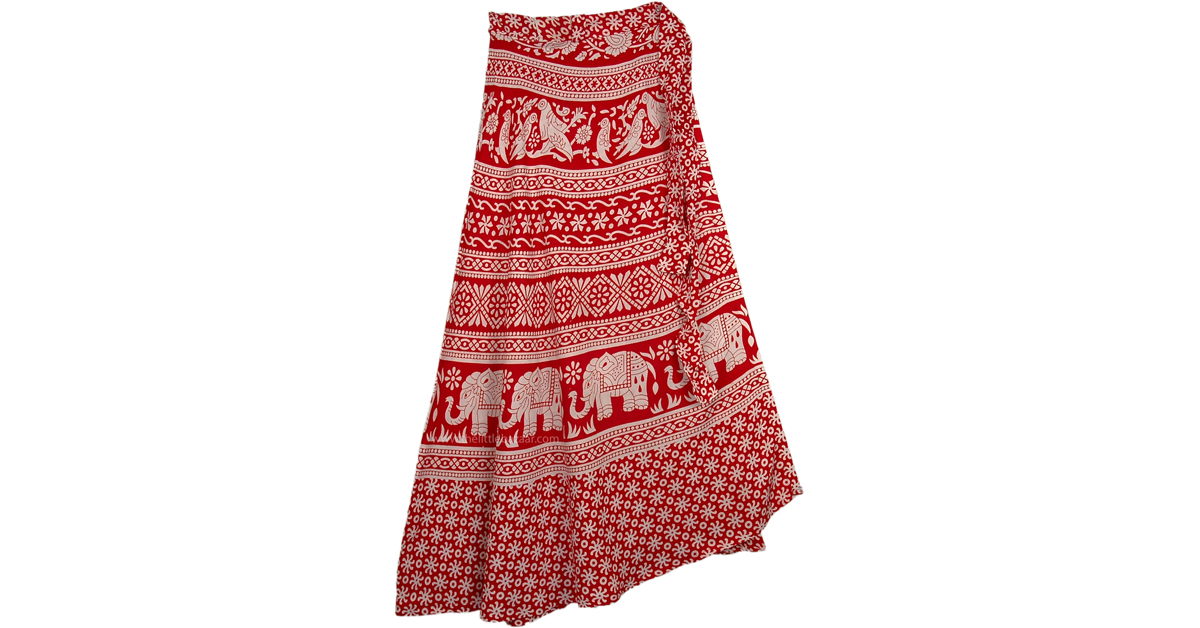 Sale:$11.99 Guardsman Elephant Red Soft Wrap Skirt | Clearance | Red ...
