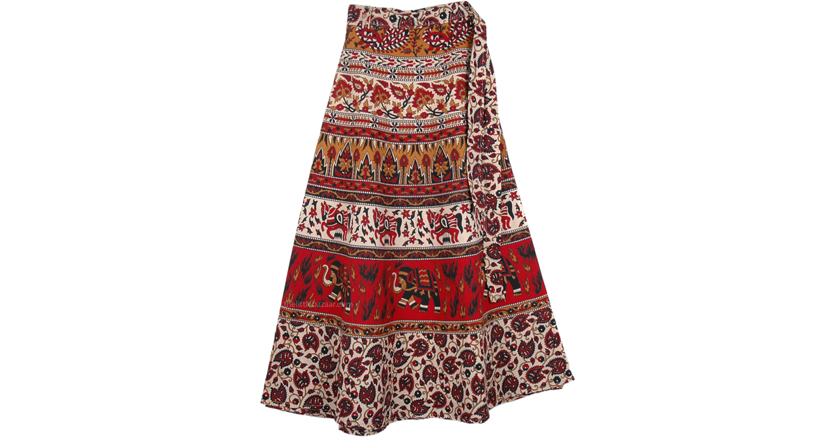 Sale:$7.99 Chilli Pepper Red Wrap Around Skirt | Clearance | Wrap ...