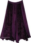 Vintage Amethyst Boho Embroidered Long Skirt [4522]