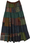 Plus Size Assorted Motif Printed Fall Patchwork Skirt  [4531]